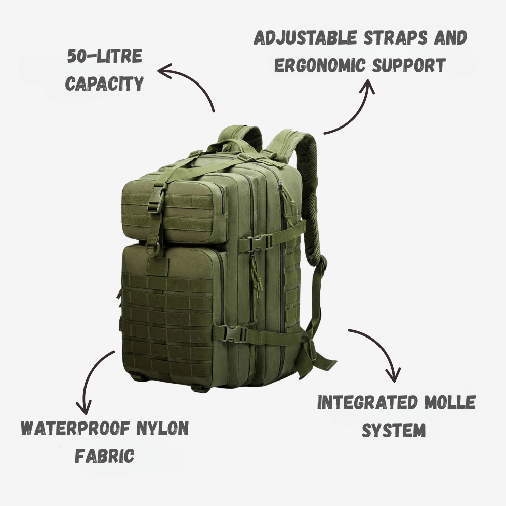 Waterproof Hiking Backpack 50L for Outdoor Adventures