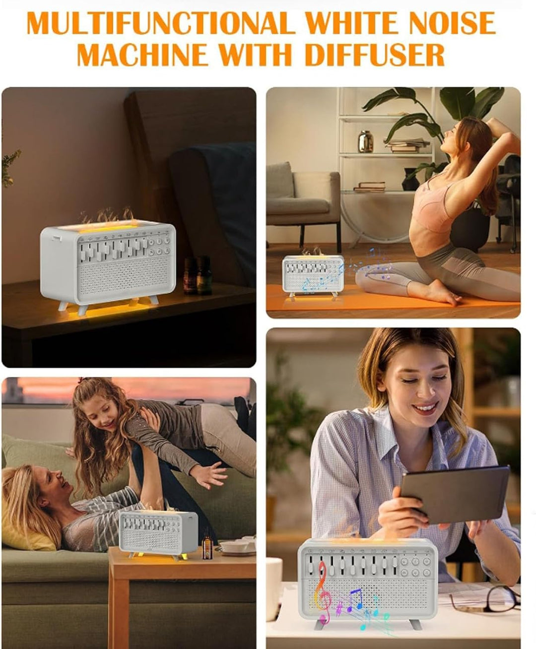 White Noise Machine Humidifier Sound Machine Bluetooth Diffuser