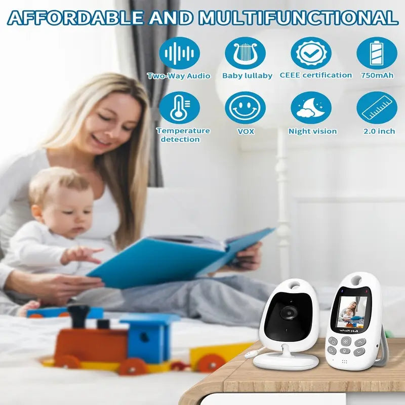 Wireless Baby Monitor with Video, Audio, Night Vision, Two-Way Talk