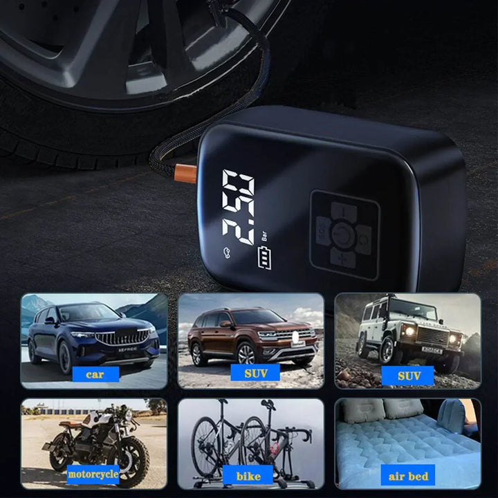Wireless Car Air Compressor with Digital Display for Tire Inflation