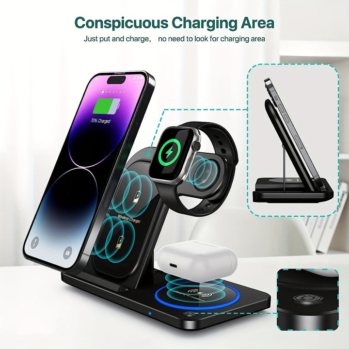 Wireless Charging Station for iPhone, AirPods, and Apple Watch