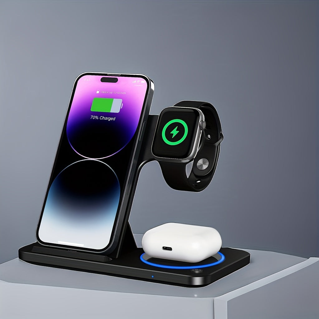 Wireless Charging Station for iPhone, AirPods, and Apple Watch