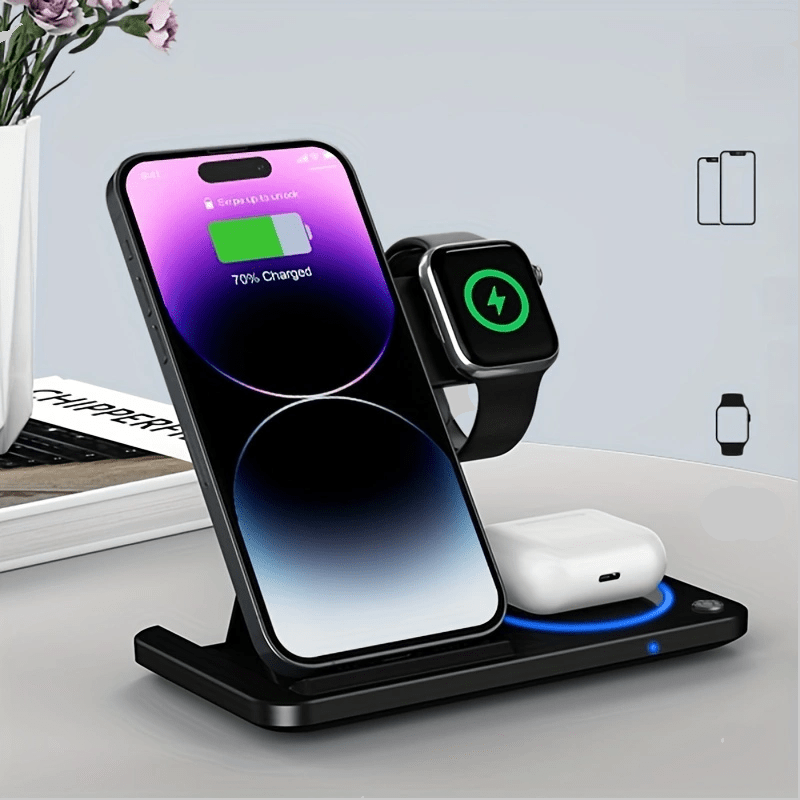 Wireless Charging Station for iPhone, AirPods, and Apple Watch