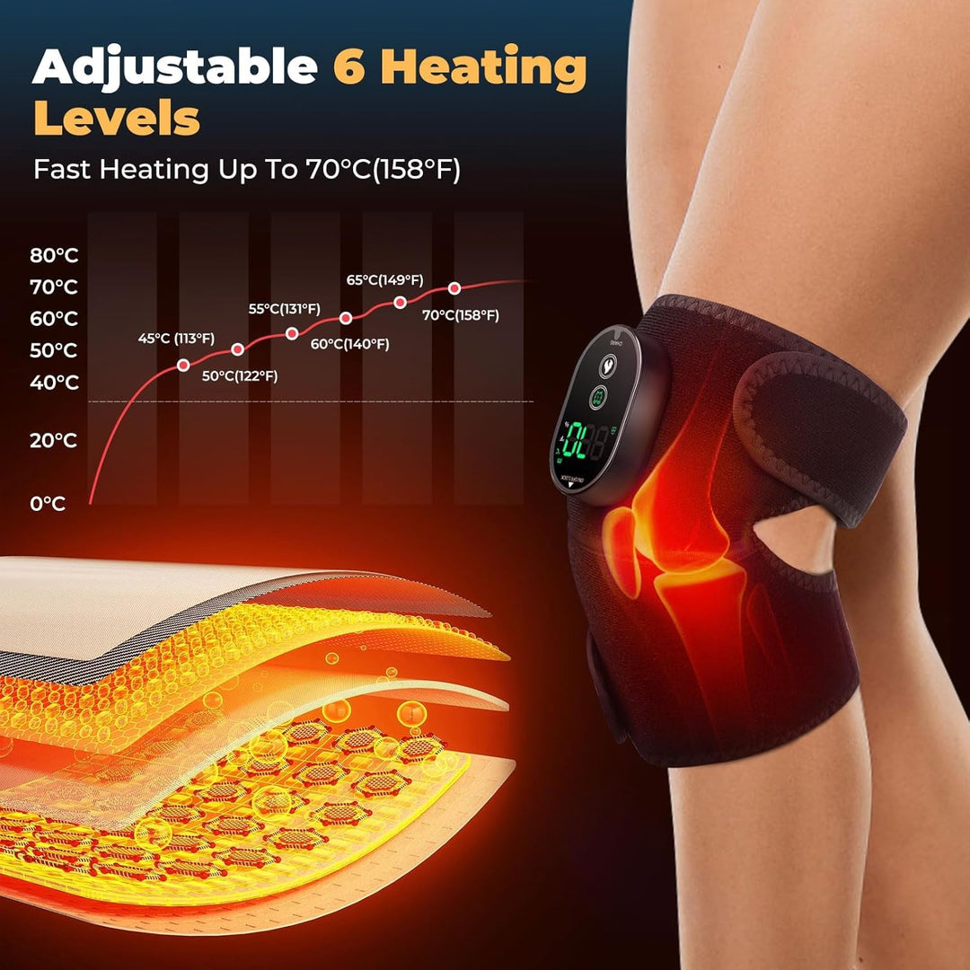 Wireless Knee Heat Therapy Wrap - Rechargeable and Portable Pain Relief