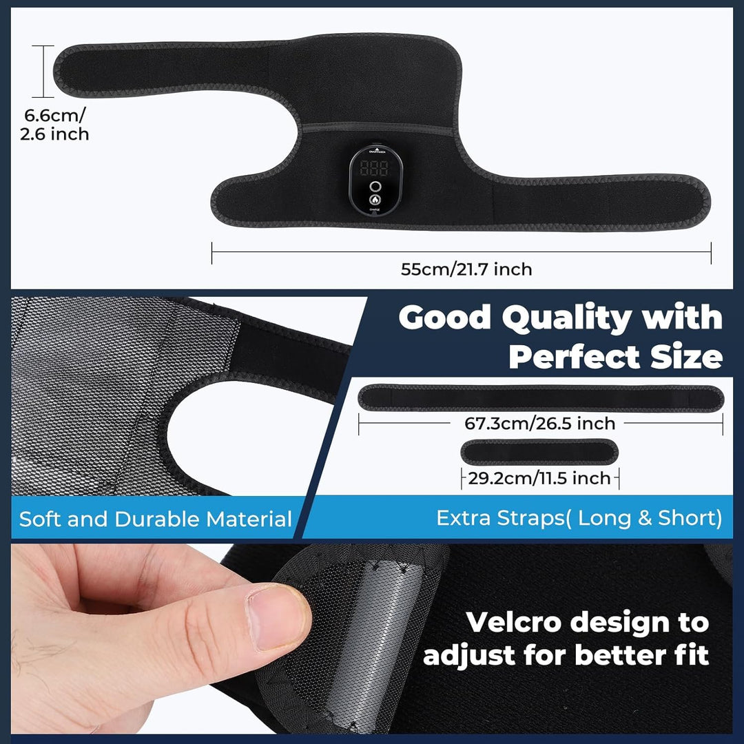 Wireless Knee Heat Therapy Wrap - Rechargeable and Portable Pain Relief