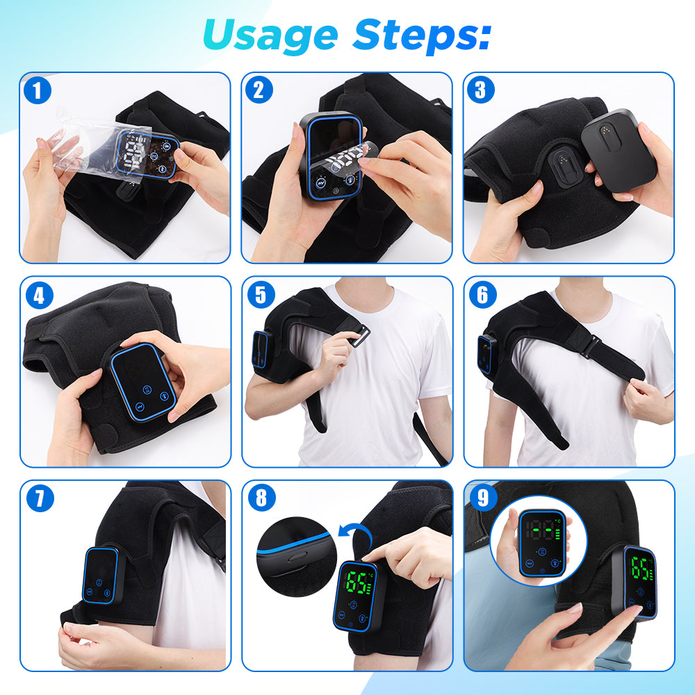 Wireless Shoulder Massager with App Control and Detachable Design