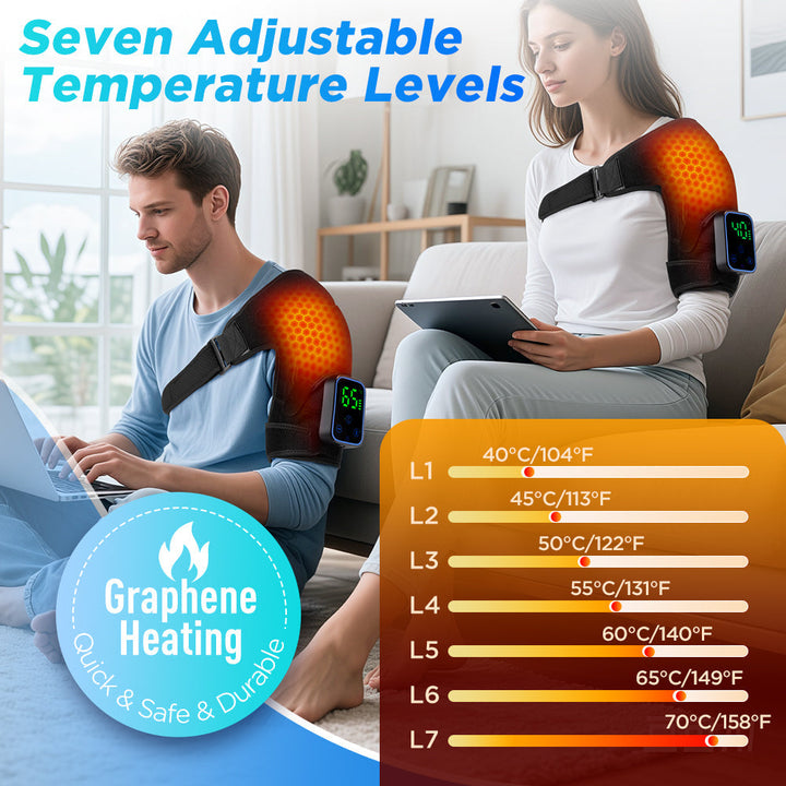 Wireless Shoulder Massager with App Control and Detachable Design