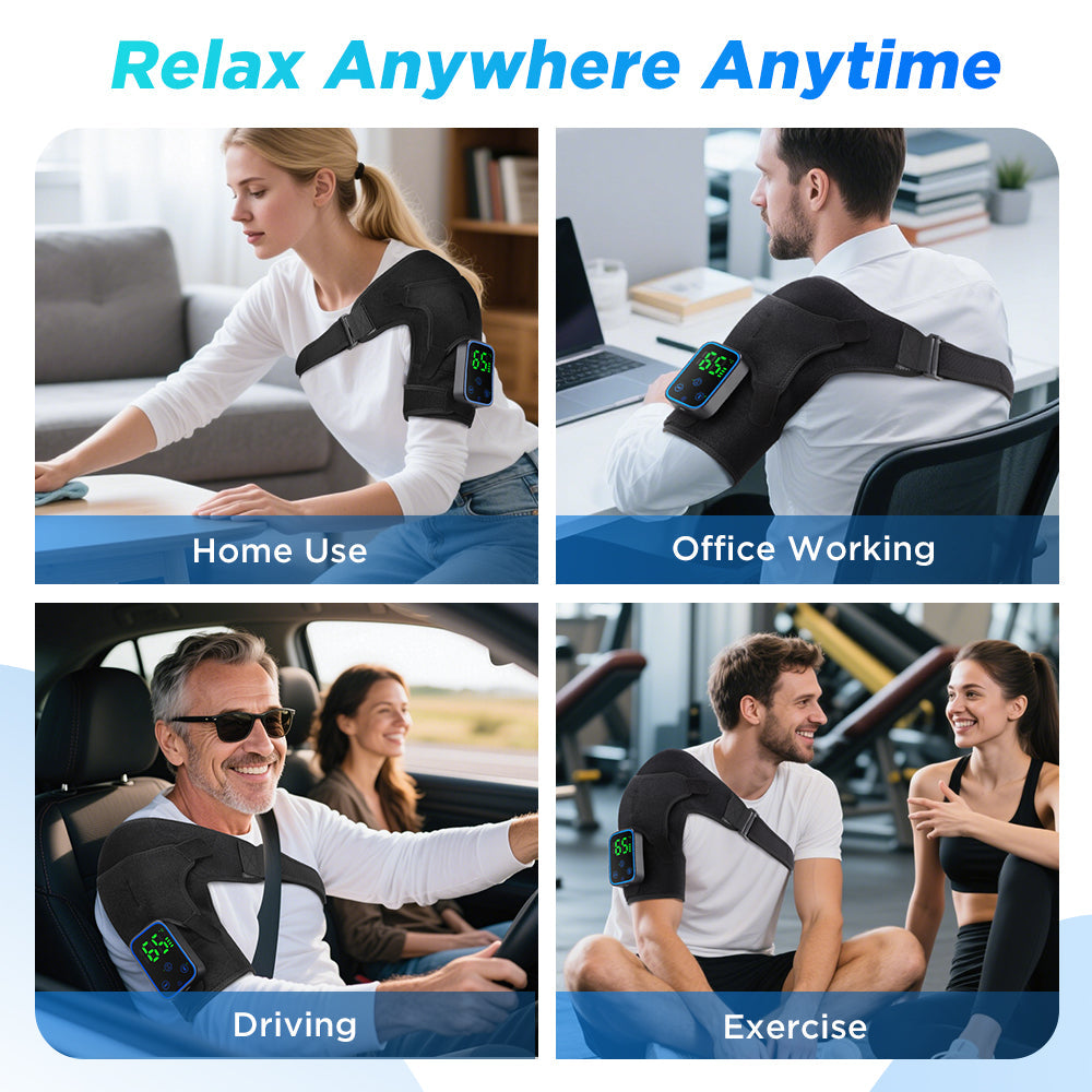 Wireless Shoulder Massager with App Control and Detachable Design