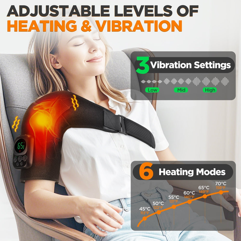 Wireless Shoulder Massager with Detachable Control Unit