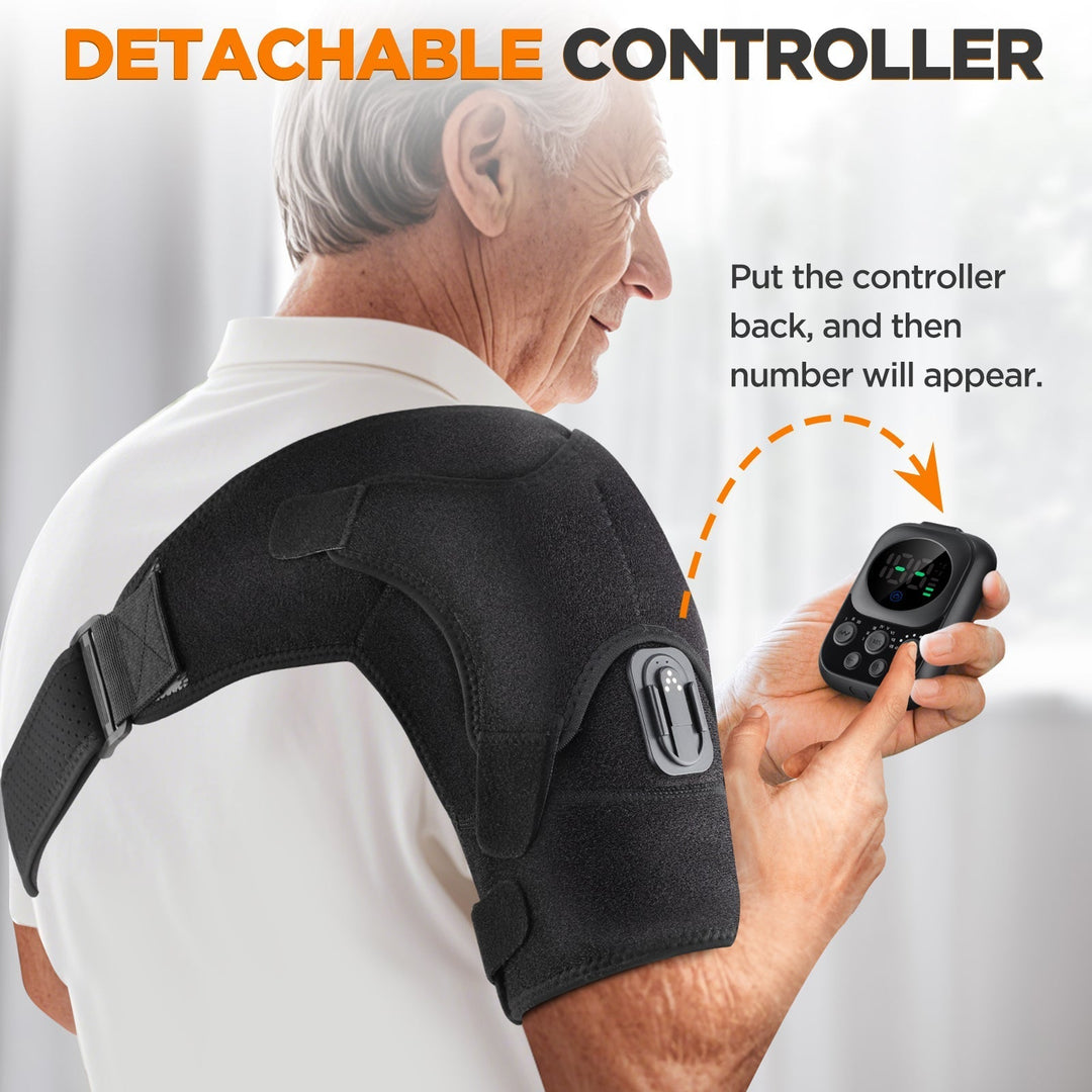 Wireless Shoulder Massager with Detachable Control Unit