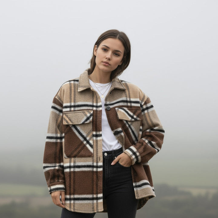 Women’s Checked Single-Breasted Coat