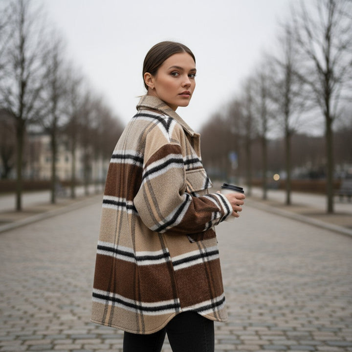 Women’s Checked Single-Breasted Coat