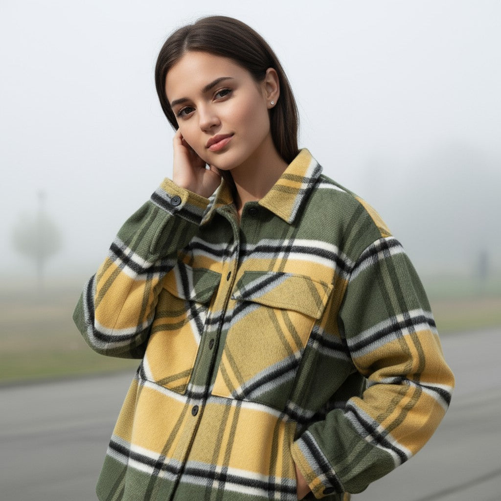 Women’s Checked Single-Breasted Coat