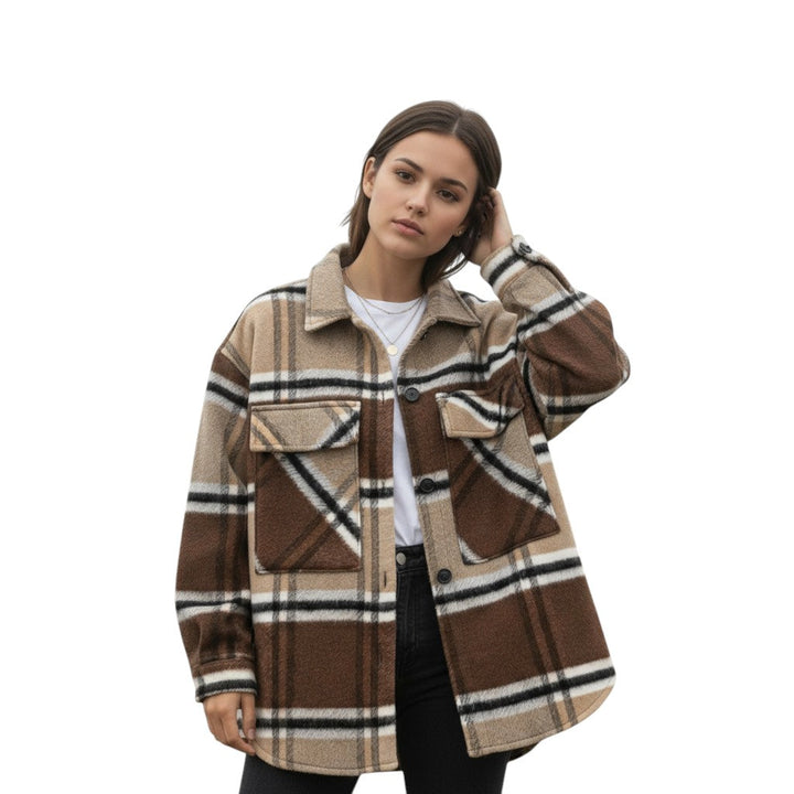 Women’s Checked Single-Breasted Coat