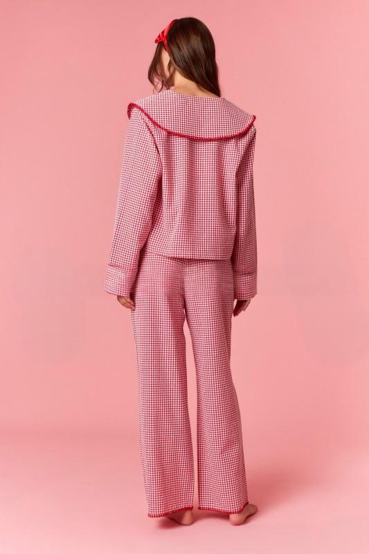 Women's Christmas Pajama Set Long Sleeve Top and Wide Leg Pants