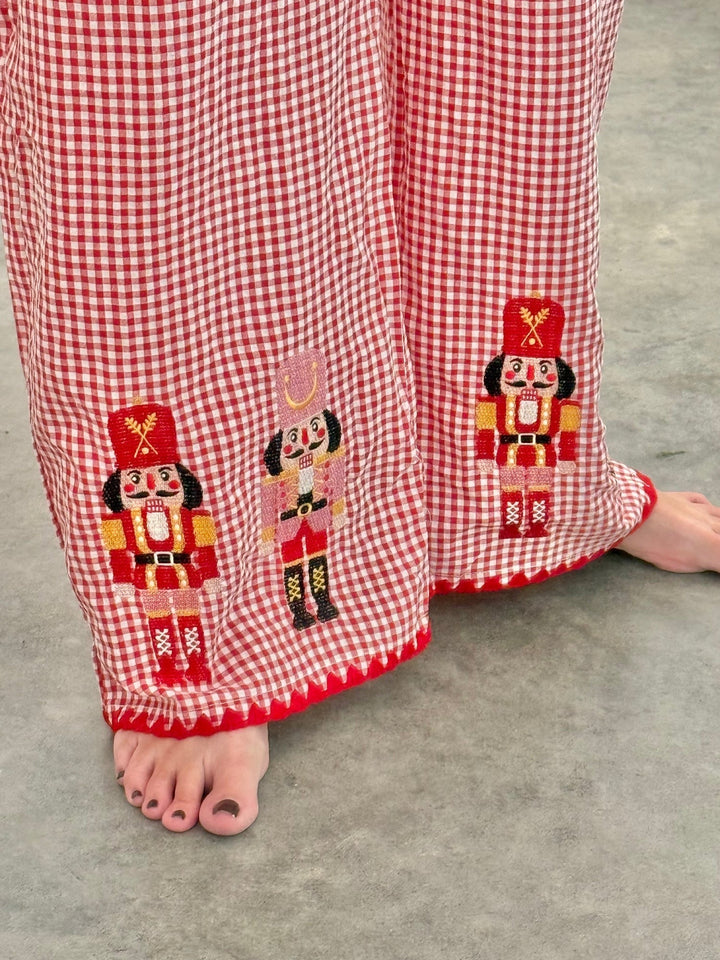 Women's Christmas Pajama Set Long Sleeve Top and Wide Leg Pants