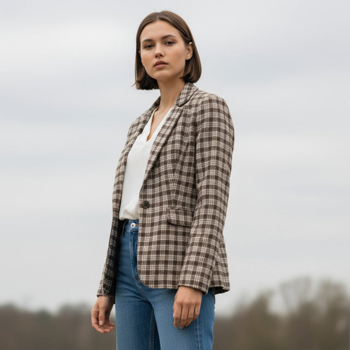 Women’s Plaid Office Blazer
