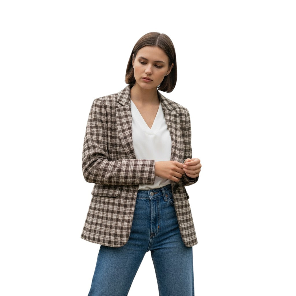 Women’s Plaid Office Blazer