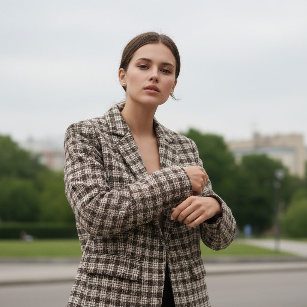 Women’s Plaid Office Blazer