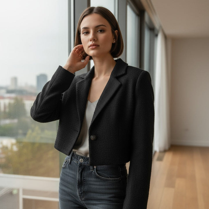 Women’s Solid Color Crop Blazer