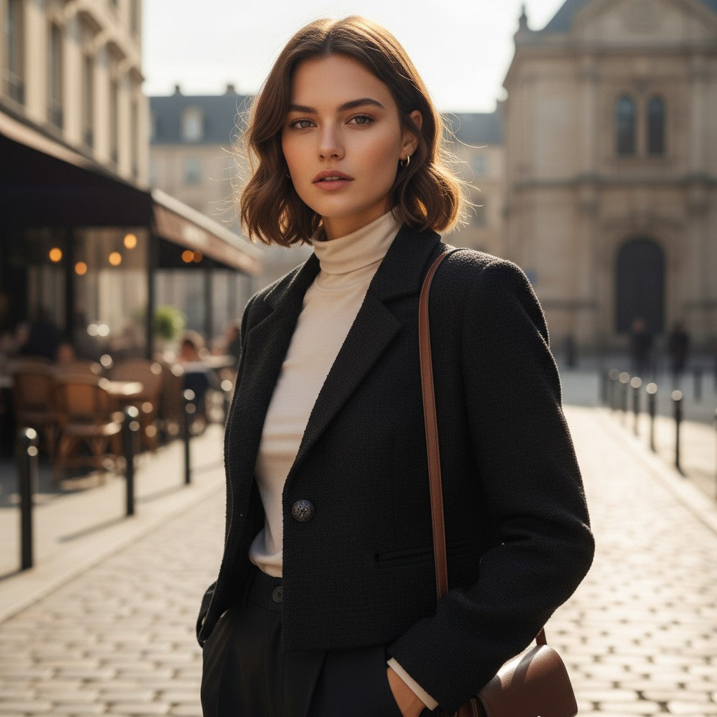 Women’s Solid Color Crop Blazer