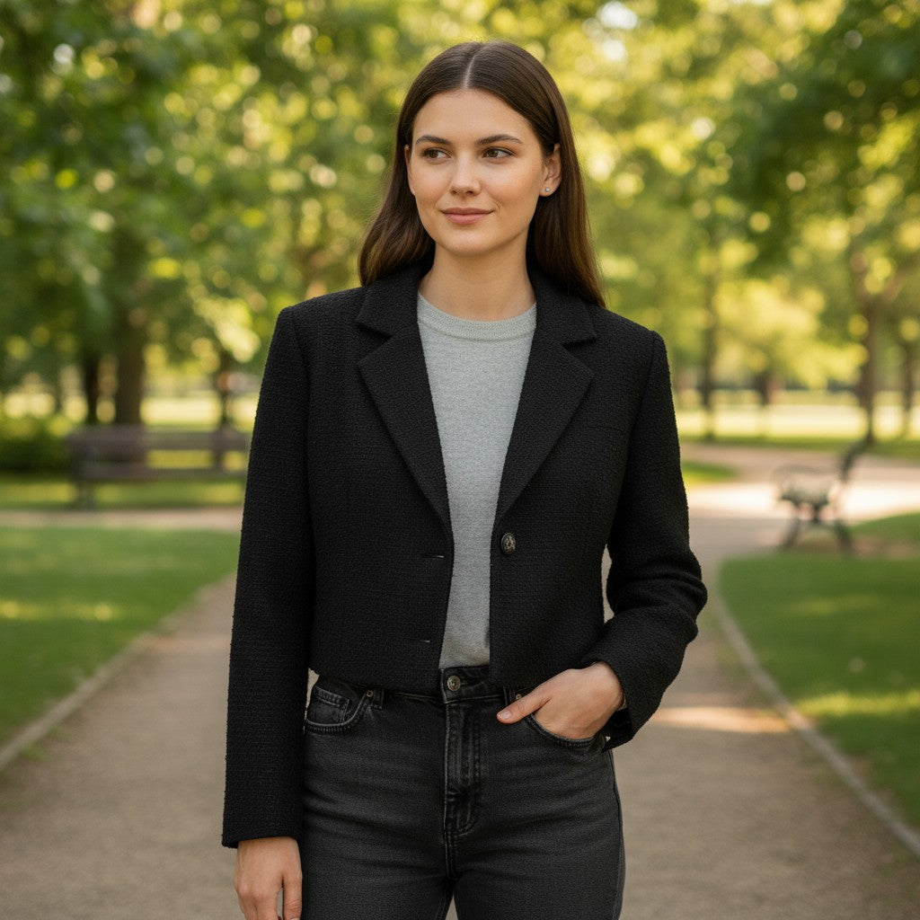 Women’s Solid Color Crop Blazer