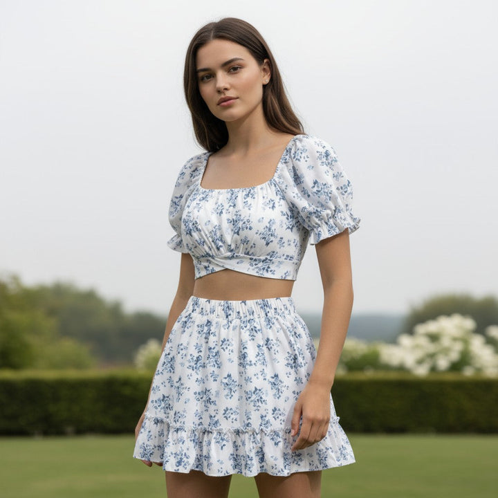 Women's Two-Piece Ditsy Floral Print Set