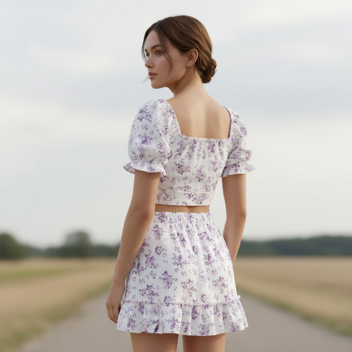 Women's Two-Piece Ditsy Floral Print Set