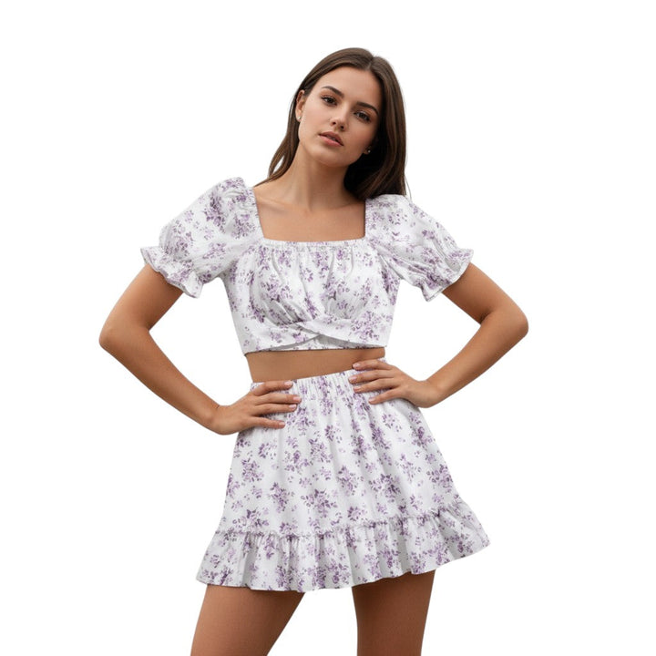 Women's Two-Piece Ditsy Floral Print Set