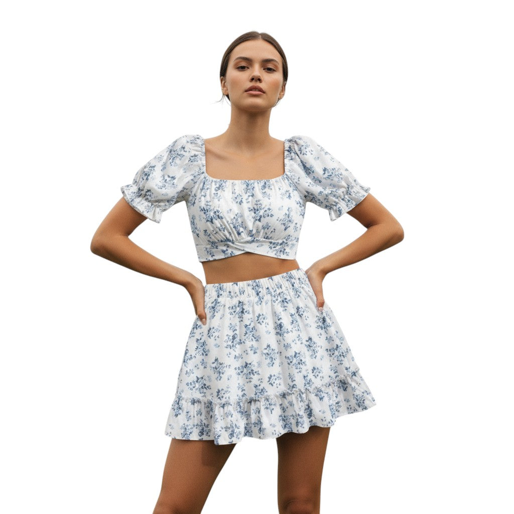 Women's Two-Piece Ditsy Floral Print Set