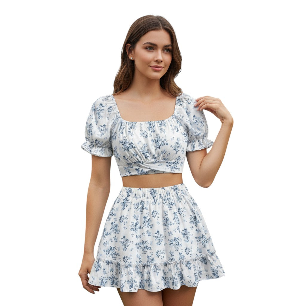 Women's Two-Piece Ditsy Floral Print Set