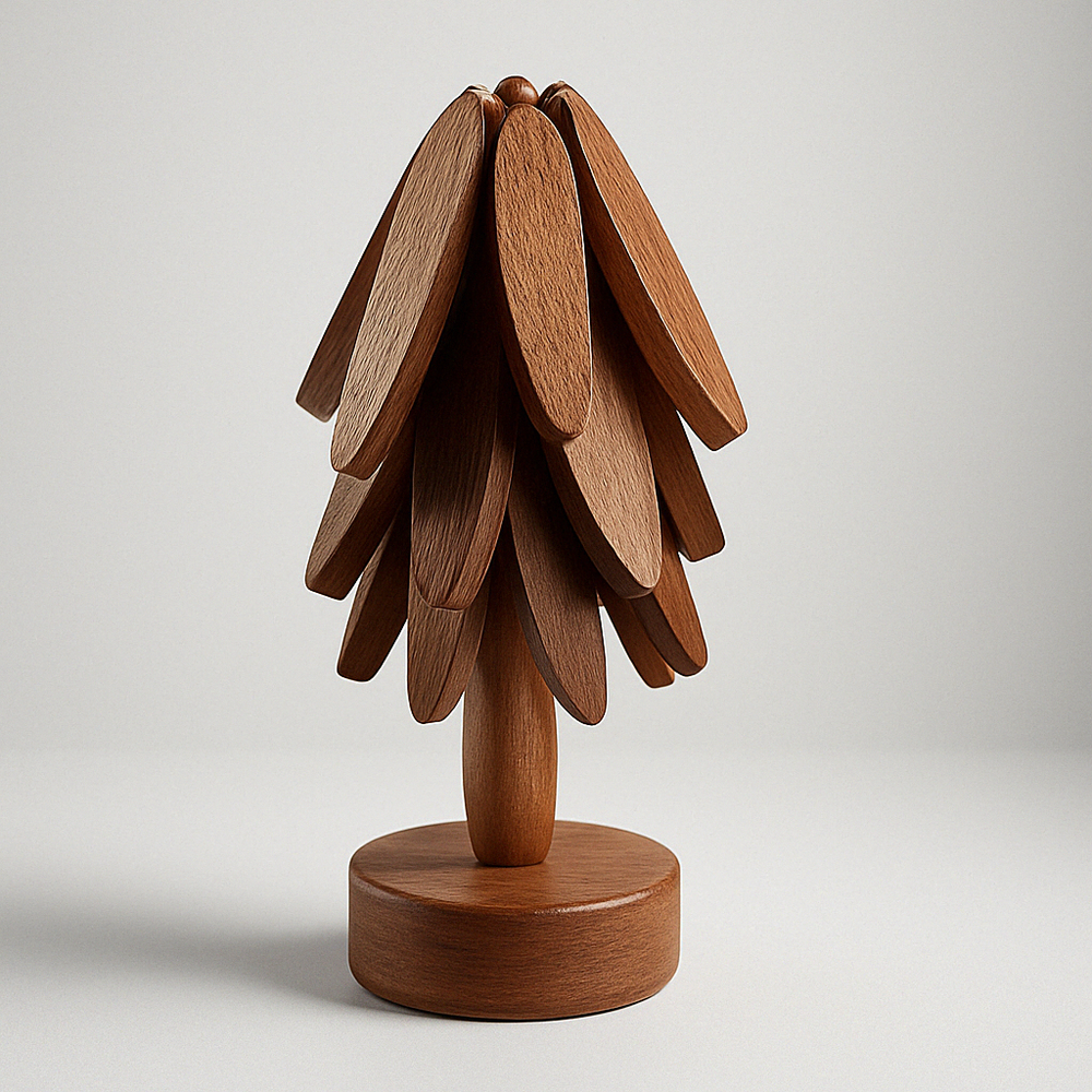 Wood Coasters Set Rustic Handmade Circular Drink Coasters