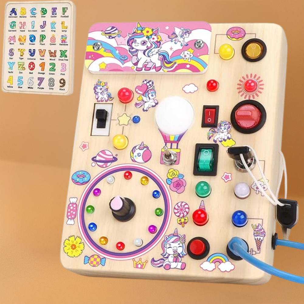 Wooden Montessori Busy Board Sensory Toy for Toddlers