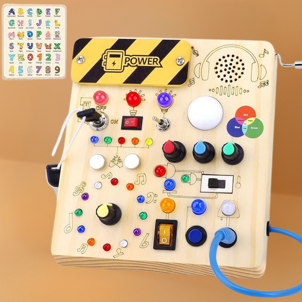 Wooden Montessori Busy Board Sensory Toy for Toddlers