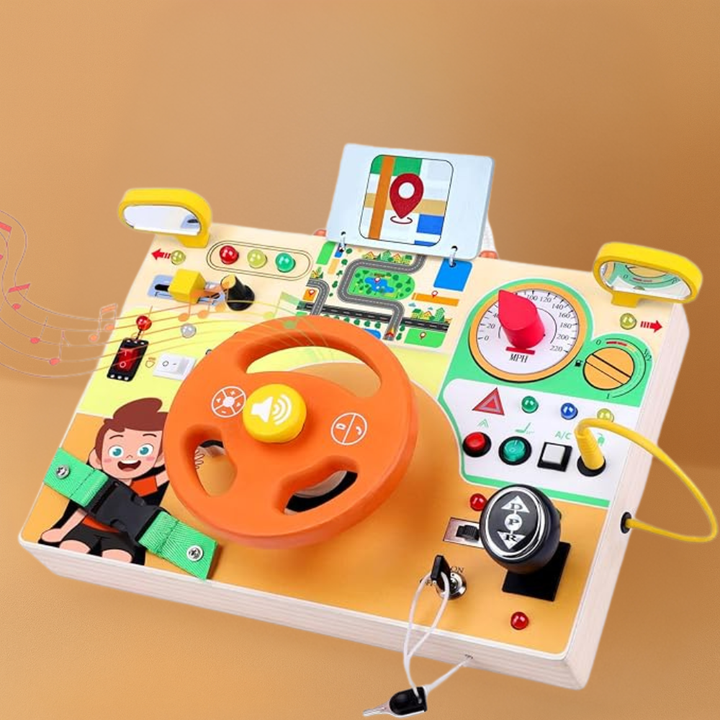 Wooden Montessori Busy Board Sensory Toy for Toddlers