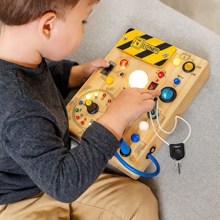 Wooden Montessori Busy Board Sensory Toy for Toddlers