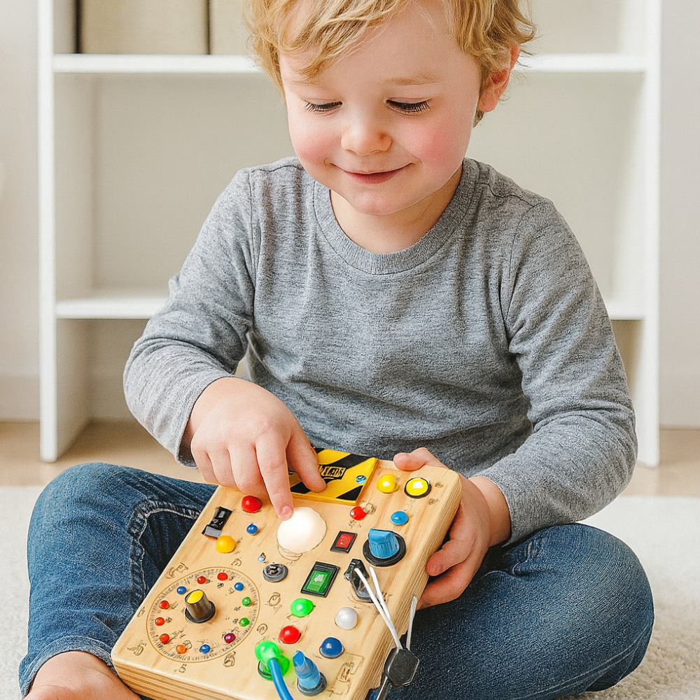 Wooden Montessori Busy Board Sensory Toy for Toddlers