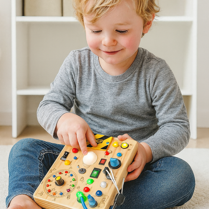 Wooden Montessori Busy Board Sensory Toy for Toddlers