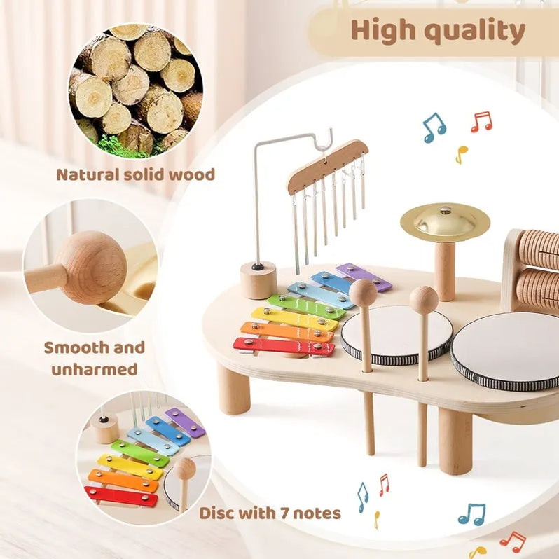 Wooden Music Station Toy for Kids - Musical Playset for Toddlers