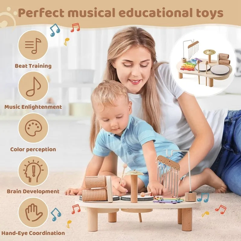 Wooden Music Station Toy for Kids - Musical Playset for Toddlers