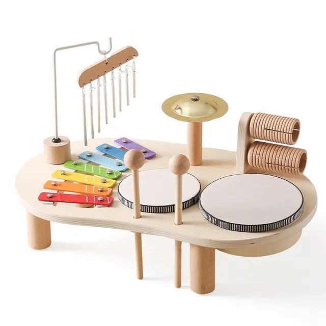 Wooden Music Station Toy for Kids - Musical Playset for Toddlers