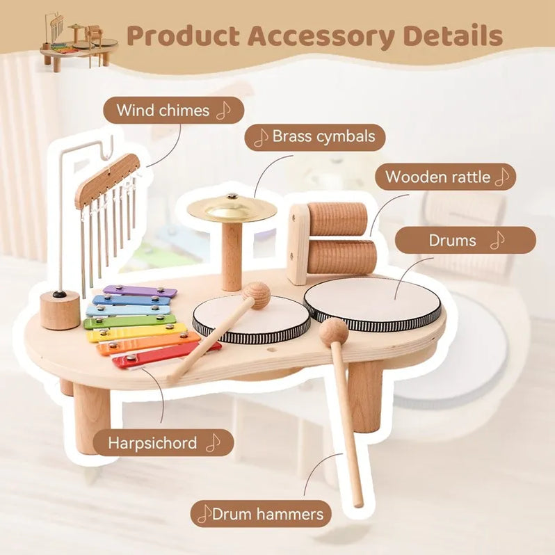 Wooden Music Station Toy for Kids - Musical Playset for Toddlers