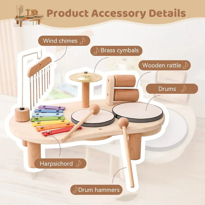 Wooden Music Station Toy for Kids - Musical Playset for Toddlers