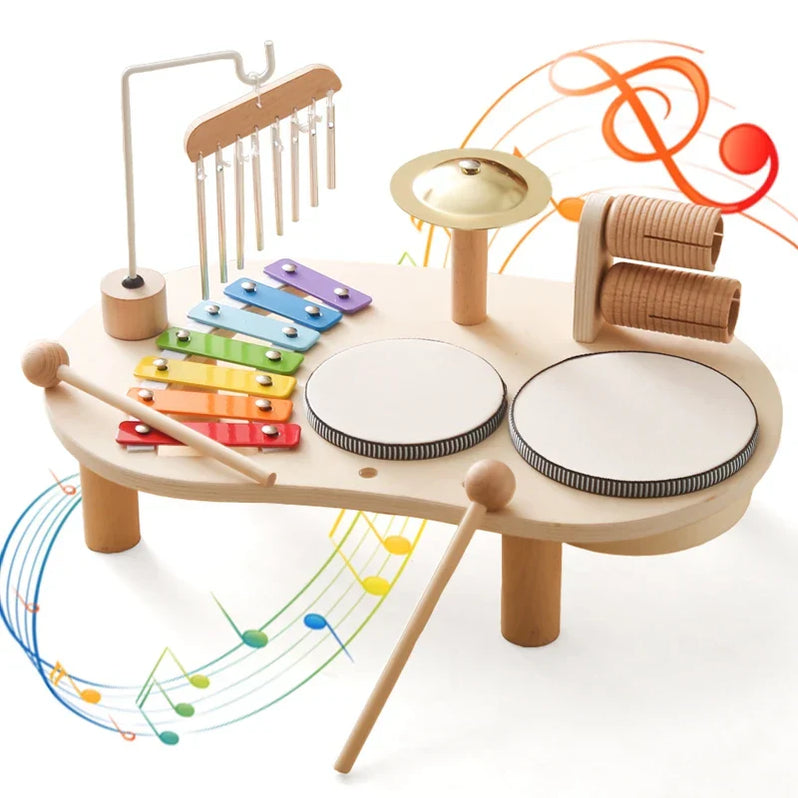 Wooden Music Station Toy for Kids - Musical Playset for Toddlers