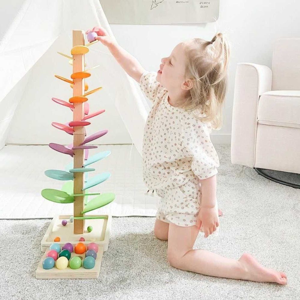 Wooden Rainbow Sound Tower Educational Toy for Kids