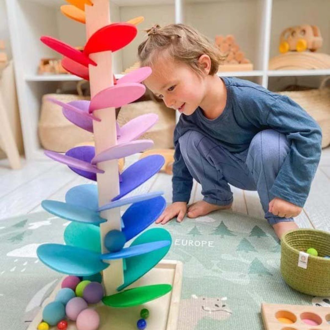 Wooden Rainbow Sound Tower Educational Toy for Kids