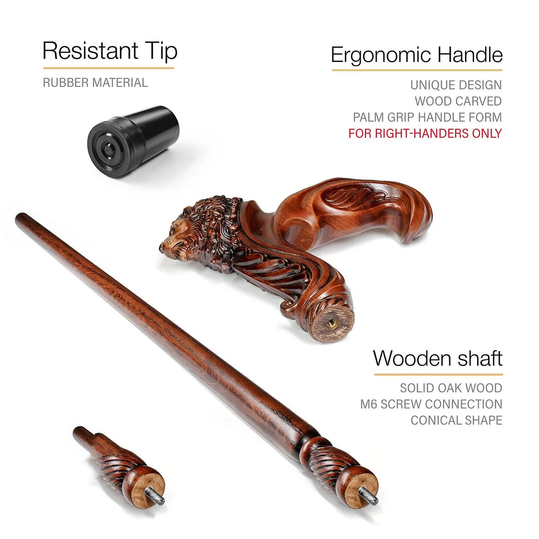 Wooden Walking Cane for Seniors and Adults Support
