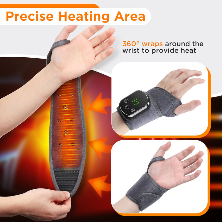 Wrist Massage Brace with Hot Compress Therapy Function