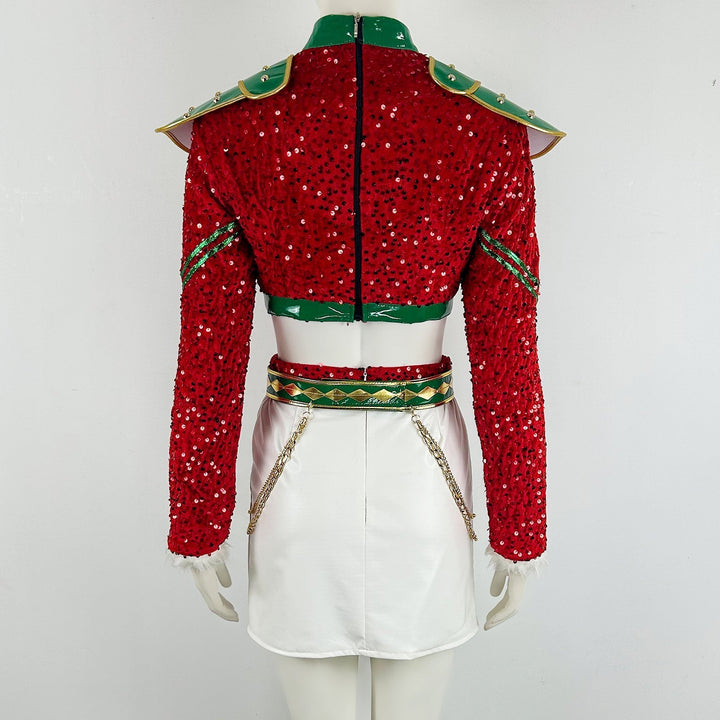 Xmas Pop Idol Costume for Holiday Party Dress Up