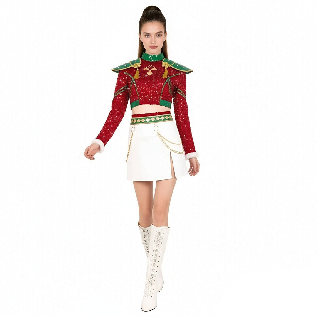 Xmas Pop Idol Costume for Holiday Party Dress Up
